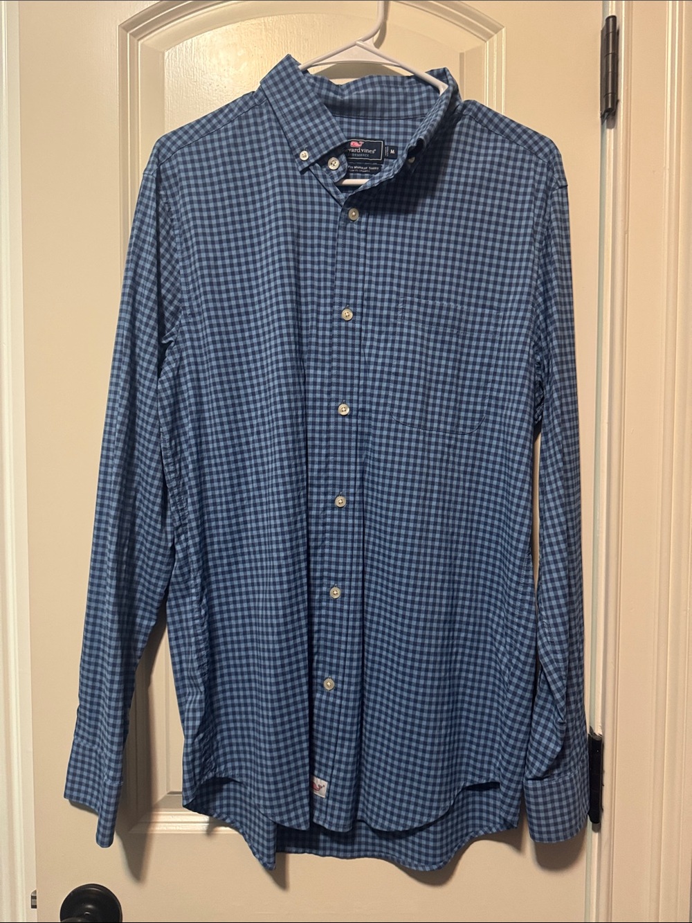 Vineyard Vines Navy & Light Blue Gingham Button-Down Shirt